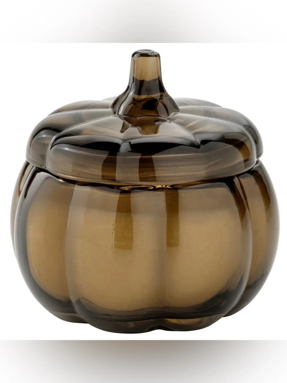 Spiced Pumpkin Scented Glass Candle - Olive Green